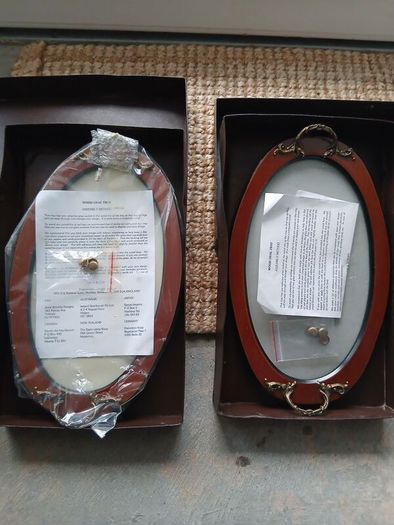 2 brand new, unused Framecraft Wood Oval Tray