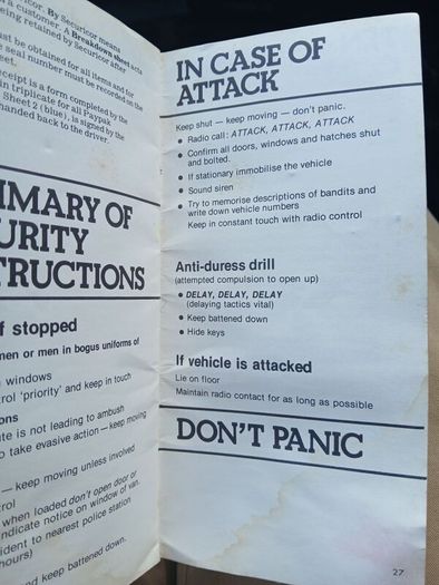Vintage Securicor Manual