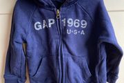 Navy Gap zip through hoody