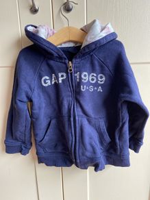 Navy Gap zip through hoody