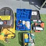 compressor spray gun new 2 tac guns boxes of staples and tacks. 1 dust gun Image 2