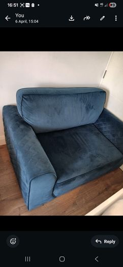 DFS Orka Cuddler Large Armchair - Velvet Blue