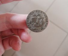 1947 Portugal Silver 5 Escudos Coin