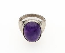 Vintage 925 Sterling Silver Ring & Amethyst Ring, Birmingham 1973