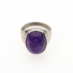 Vintage 925 Sterling Silver Ring & Amethyst Ring, Birmingham 1973