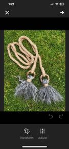 Pure Wool Natural Gotland Lamb Locks on a Hemp Rope Viking Cosplay Maiden Waist Belt