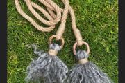 Pure Wool Natural Gotland Lamb Locks on a Hemp Rope Viking Cosplay Maiden Waist Belt