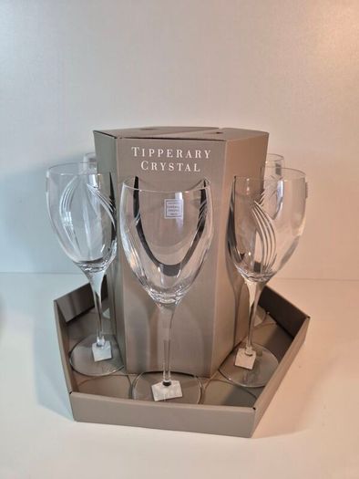 Tipperary Crystals Pearl Vine Glasses Set x6 Hat Box