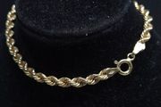 Vintage 9ct Gold Rope Bracelet Fully Hallmarked Sheffield 18cm 2.40g