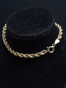 Vintage 9ct Gold Rope Bracelet Fully Hallmarked Sheffield 18cm 2.40g