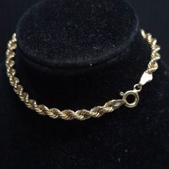 Vintage 9ct Gold Rope Bracelet Fully Hallmarked Sheffield 18cm 2.40g