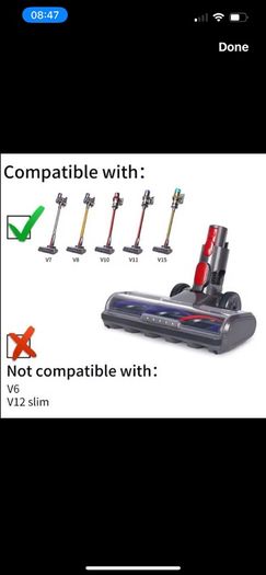 Newest Direct Drive Cleaning Head Compatible with Dyson V7 V8 V10 V11 V15 Vacuum Cleaner For Short Pile Carpets