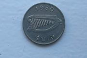 Year 1980 5 pence old Irish currency silver coin