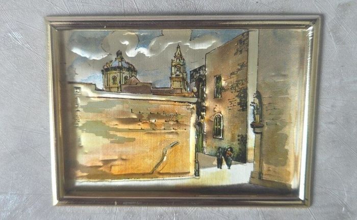 Inside Mdina Malta 925 Silver Artistic Reproduction Picture