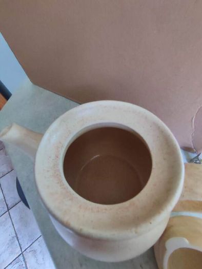 Set Of 2 Beige Tea  And Coffee Pot  St. Michael's House Pottery Dublin