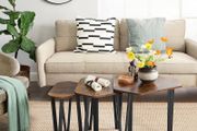 FREE SHIPPING Nesting Coffee Table, Set of 3 End Tables for Living Room, Stacking Side Tables, Sturdy and Easy Assembly, Steel Frame, Industrial Style, Rustic Brown and Black