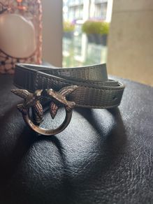 Pinko logo silver belt