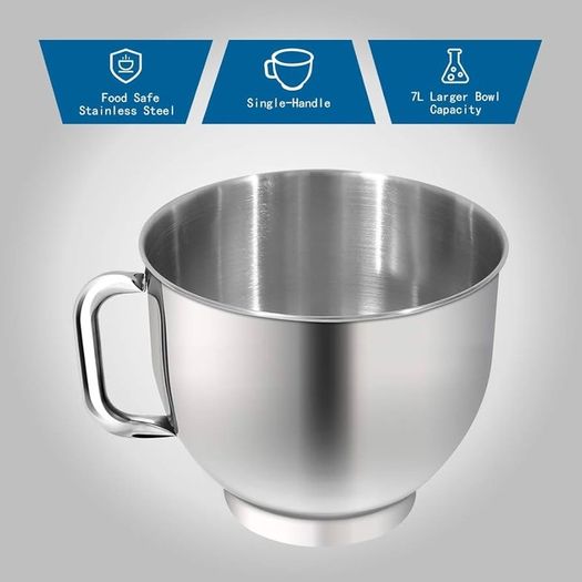 Stand Mixer,7L Tilt-Head Food Mixer, 6 Speed Electric Kitchen Mixer with Dough Hook, Wire Whip & Beater 1400W (7L, Black)