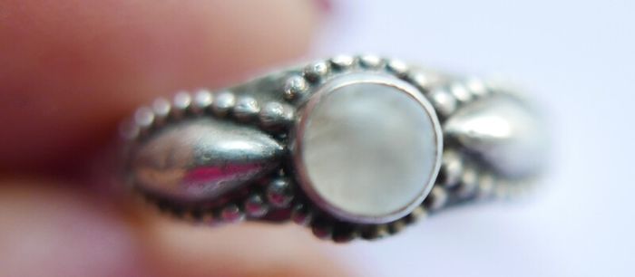 Vintage Sterling Silver 925 Moonstone Ring size L1/2 - 2,9g