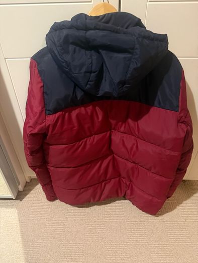diesel jacket men's size s red blue with hoodie