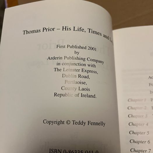 Thomas Prior - His Life, Times and Legacy. Royal Dublin Society Founder. Ex/Ex.
