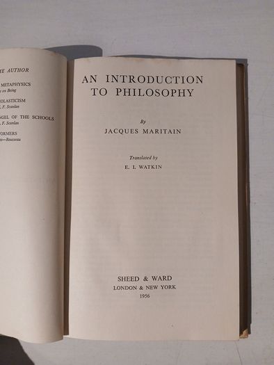 An Introduction to Philosophy by Jacques Maritain 1956 Edition