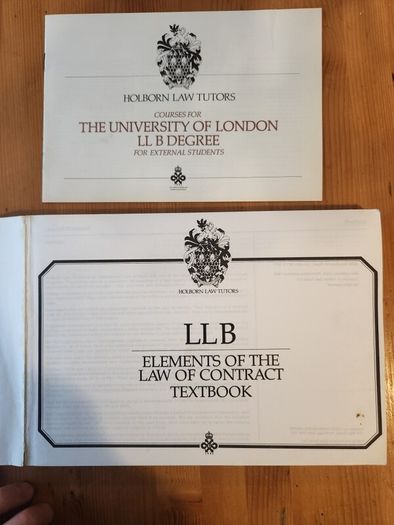 Law Books X 2. Llb Elements Of The Law Of Contract Casebook. Suitable For Law Students Studying For An Llb Elements Of The Law. 2 X First Edition Large Volume Paperback Books In Good Condition.