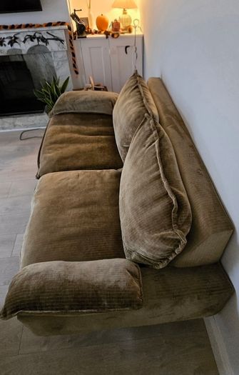 HKLIVING Retro Sofa 2-Seats Velvet Corduroy Aged Gold