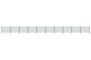Fence Panel with Posts Iron 17x1.2 m Green