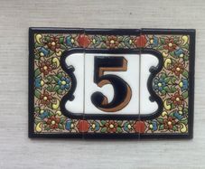 House Number - Spanish ceramic tile house number (No. 5)