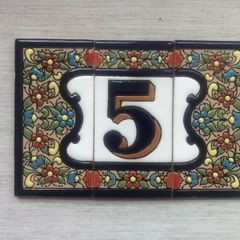 House Number - Spanish ceramic tile house number (No. 5)