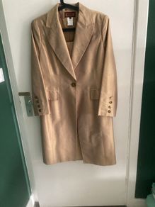 Gold silk dress suit