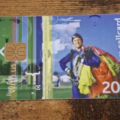 Ireland Eircom CallCard 20 Units "Live Life with Us - Parachutist", used, 1999 - free standard postage