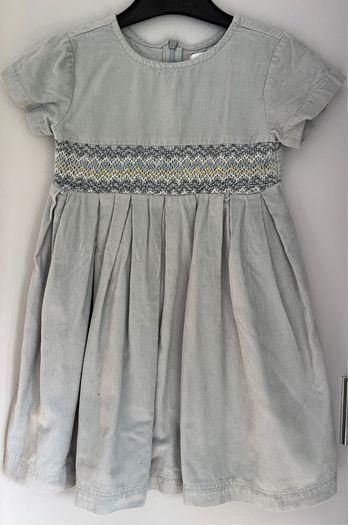 Willow by Leigh Tucker girls light green corduroy dress Age 3-4 EUC