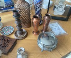 Pair of copper Art Nouveau vases