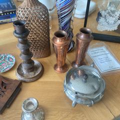 Pair of copper Art Nouveau vases