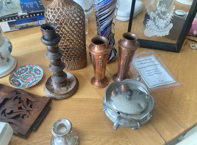 Pair of copper Art Nouveau vases