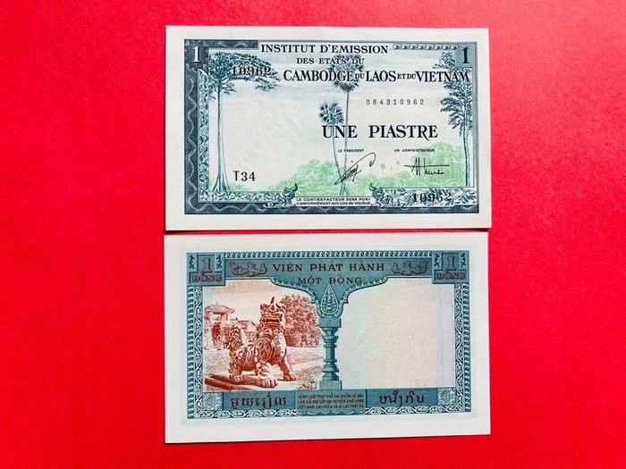 French  Indo- China  1 Piastre  1954 ( UNCIRCULATED )