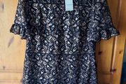 Oasis black and gold lace dress