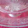 Vintage Cut Glass Art Deco Footed Cake Stand Image 10