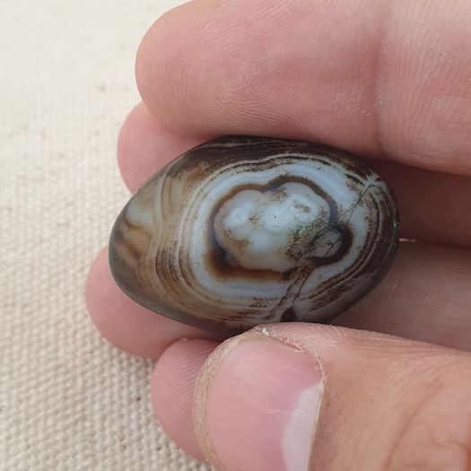 Vintage Natural Suliemani Eyes Agate Bead Amulet