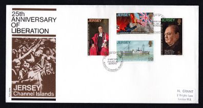 1970 Jersey 25th Anniversary of Liberation Commemorative Stamps First Day Cover (FDC)