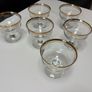 Set of six clear glass footed dessert dishes with gold-trimmed rims Image 2