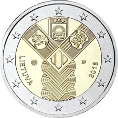 Lithuania 2 Euro Commemorative Coin 2018 - The Baltic States. UNCIRCULATED.