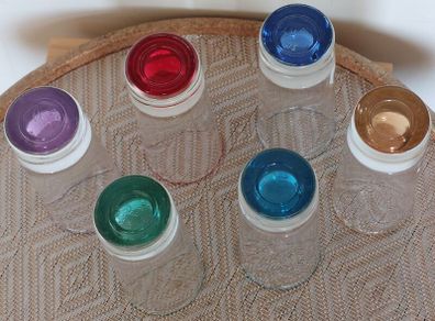 Moser Multi-Coloured Signed Shot Glasses x 6