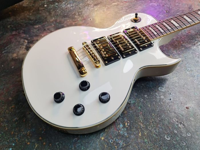 vintage brand les paul white and gold