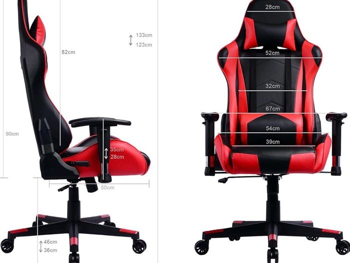 Gaming chair Black and red totally adjustable
