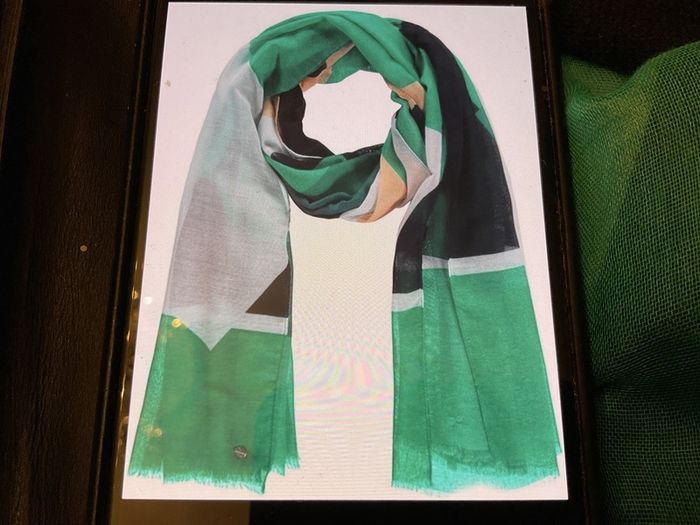 Samoon.  SALE New Scarf From Samoon In Shades Of Jade , Navy And White/ Grey. Reduced