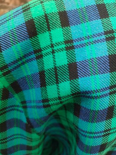 Green and Blue tartan plaid Blazer made in Ireland size 16