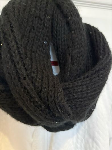Snood - Black Knitted with Sequins